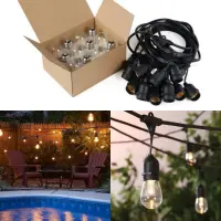 20 Holders Outdoor Waterproof String Hanging Lamp with Filament Bulbs
