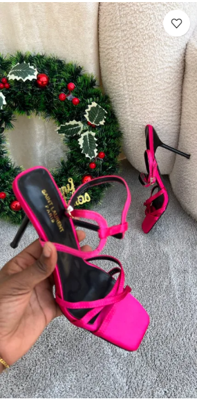 Cherry Pink Ankle Strap High Heels