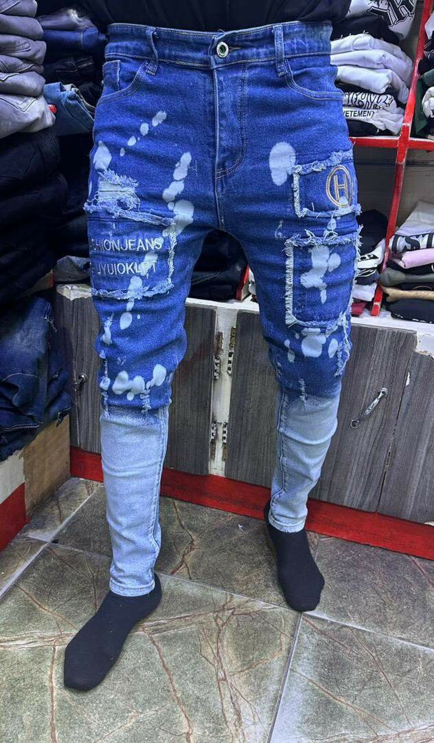 Jean délavé destroy homme