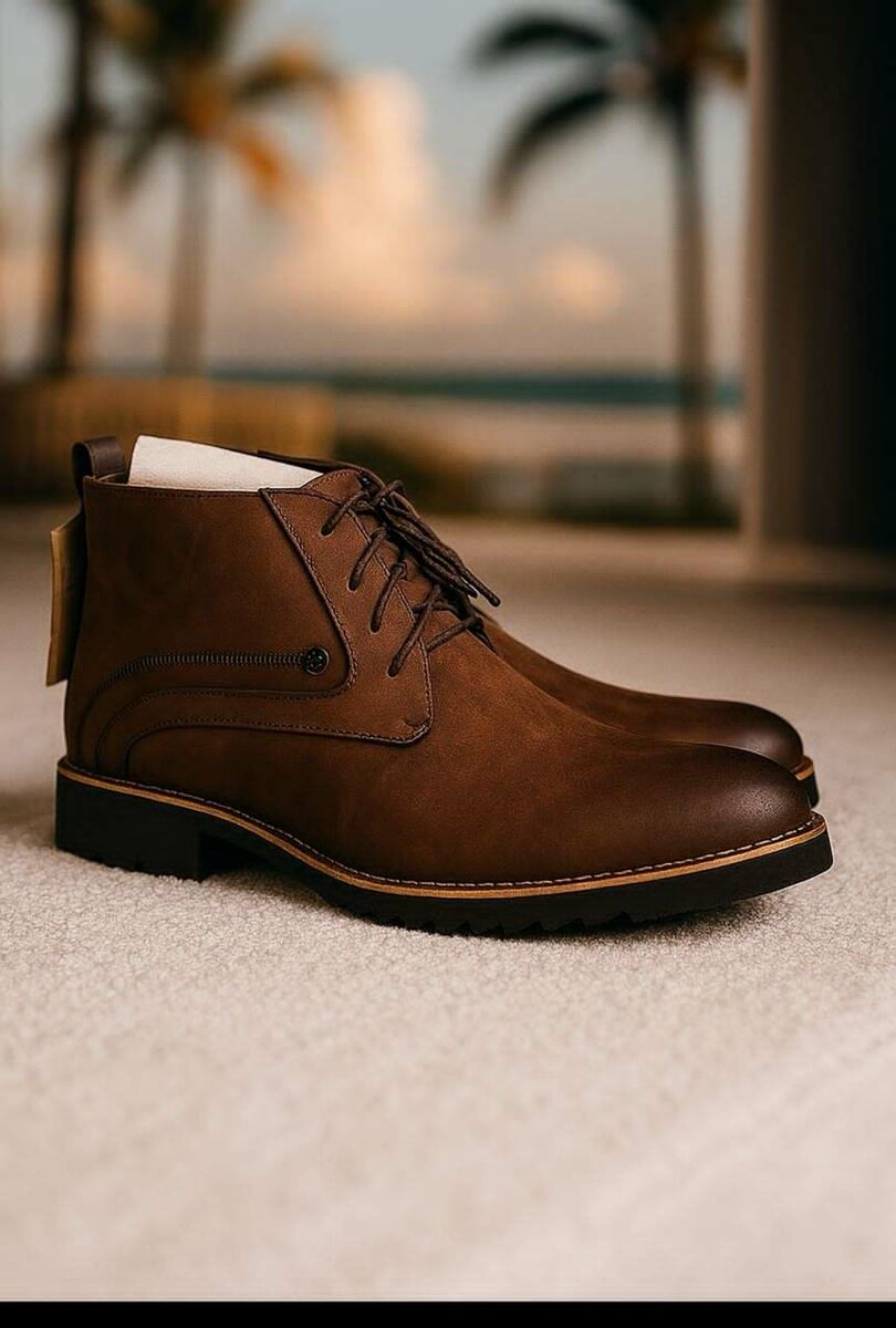 Bottines en cuir élégantes homme