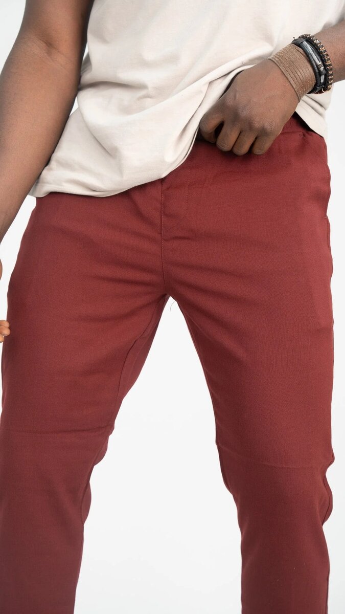 Pantalon Slim Rouge Homme