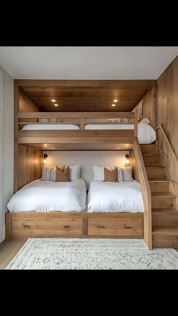 Lit superposé en bois moderne