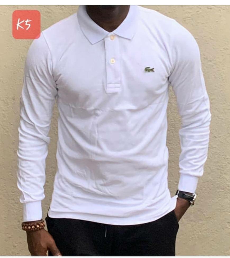 Polo en coton manches longues