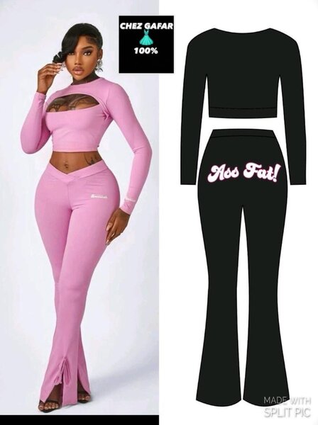 Ensemble rose deux pièces tendance