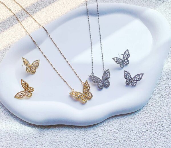 Butterfly set of necklaces