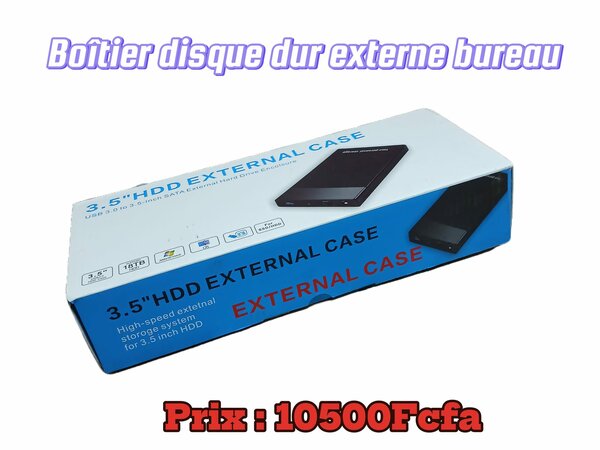 BOÎTIER EXTERNE POUR DISQUE DUR 3,5"  BOÎTIER EXTERNE  Système de stockage externe haute vitesse pour disque dur de 3,5 pouces