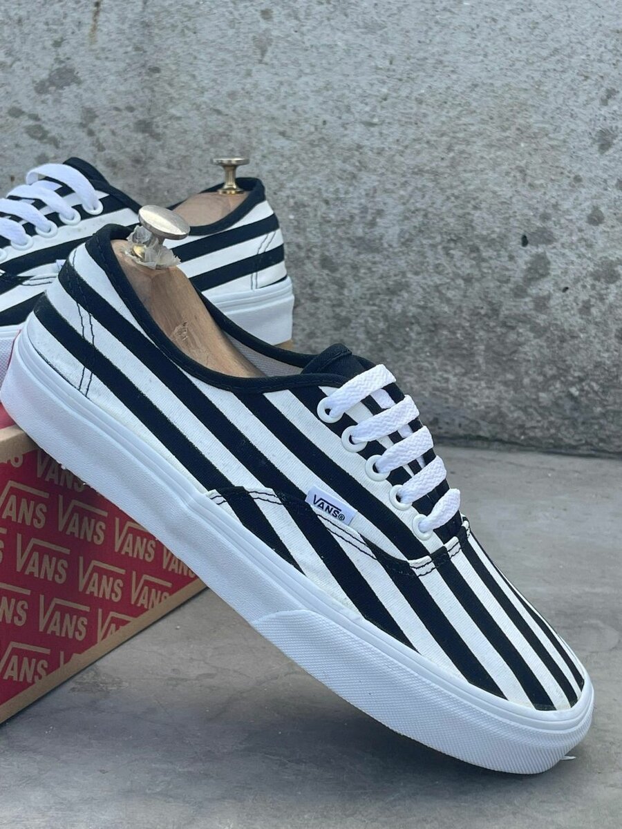 Vans Baskets Rayées Noir Blanc