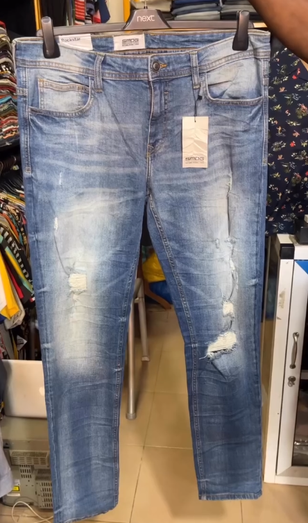 Biker Tattered Stretch Jeans