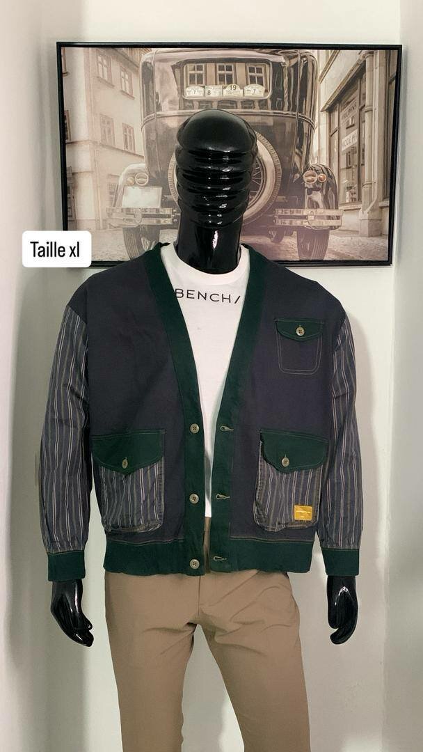 Cardigan rayé homme XL