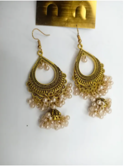 Big Light weight Trendy Multi Pearls Jhumka Classy Earring