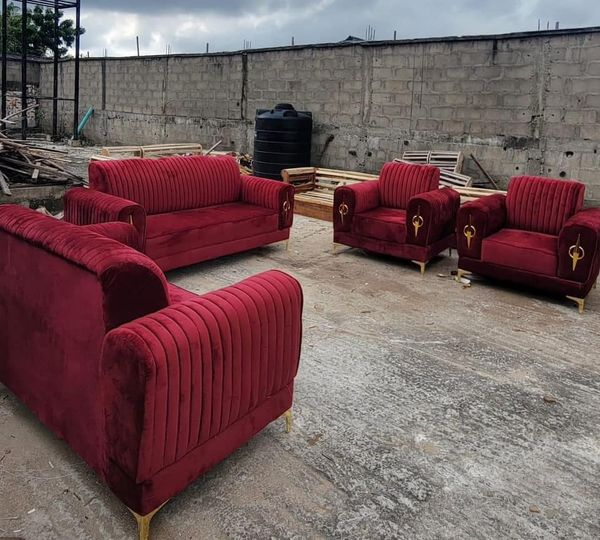 burgundy sofa set