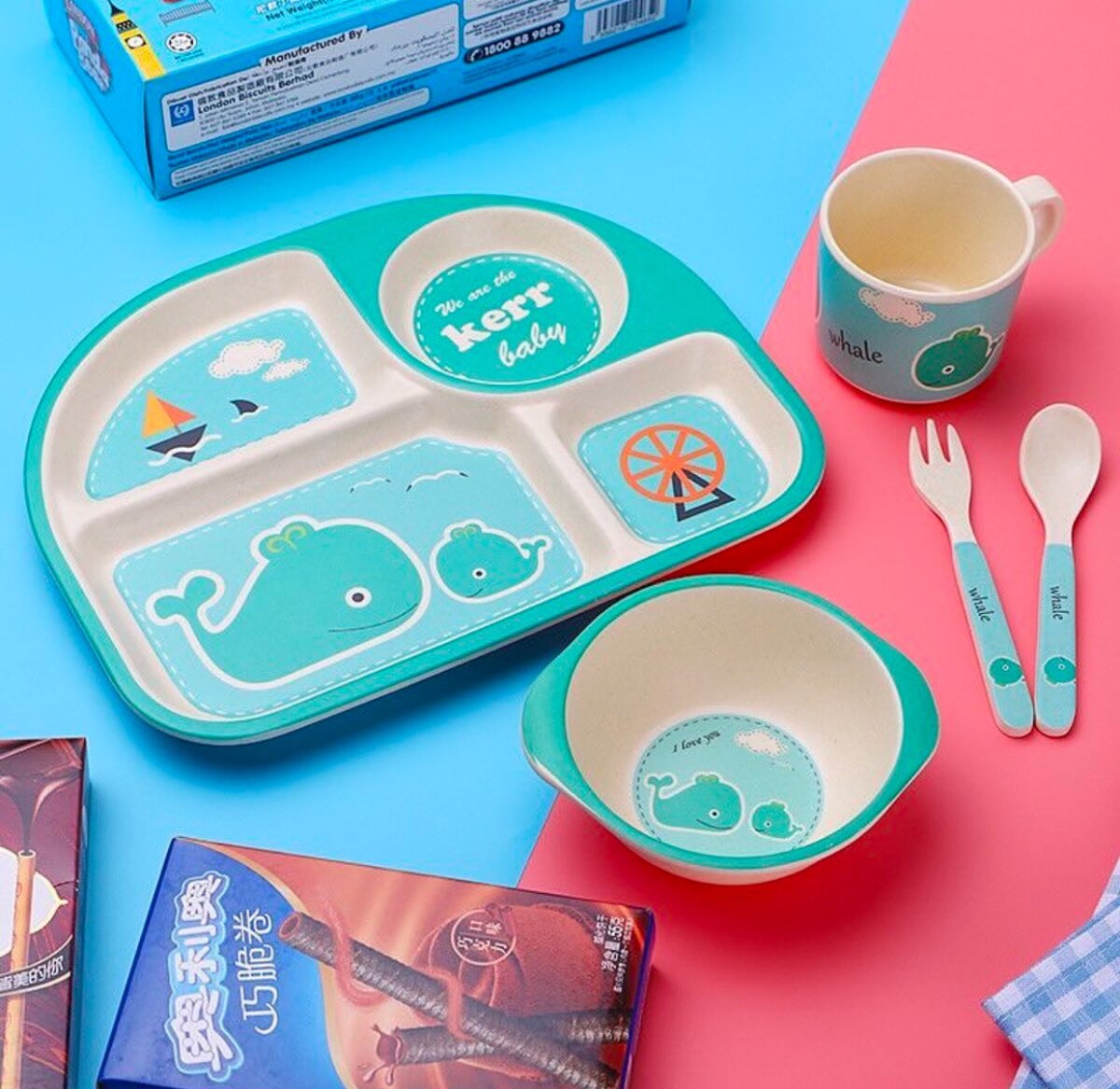 Набор детских столовых приборов из бамбука