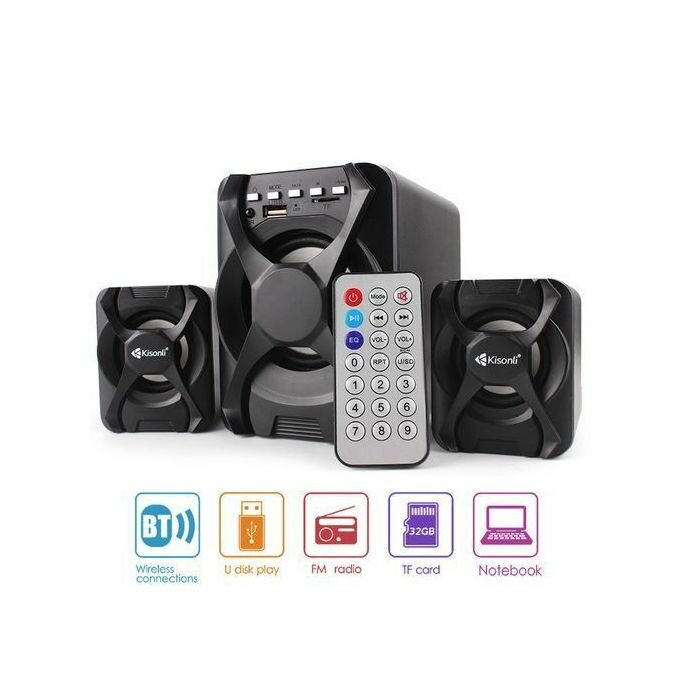 Kisonli Enceinte Bluetooth Gaming X-audio 2.1