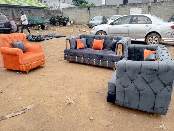 Canapé d'angle moderne gris