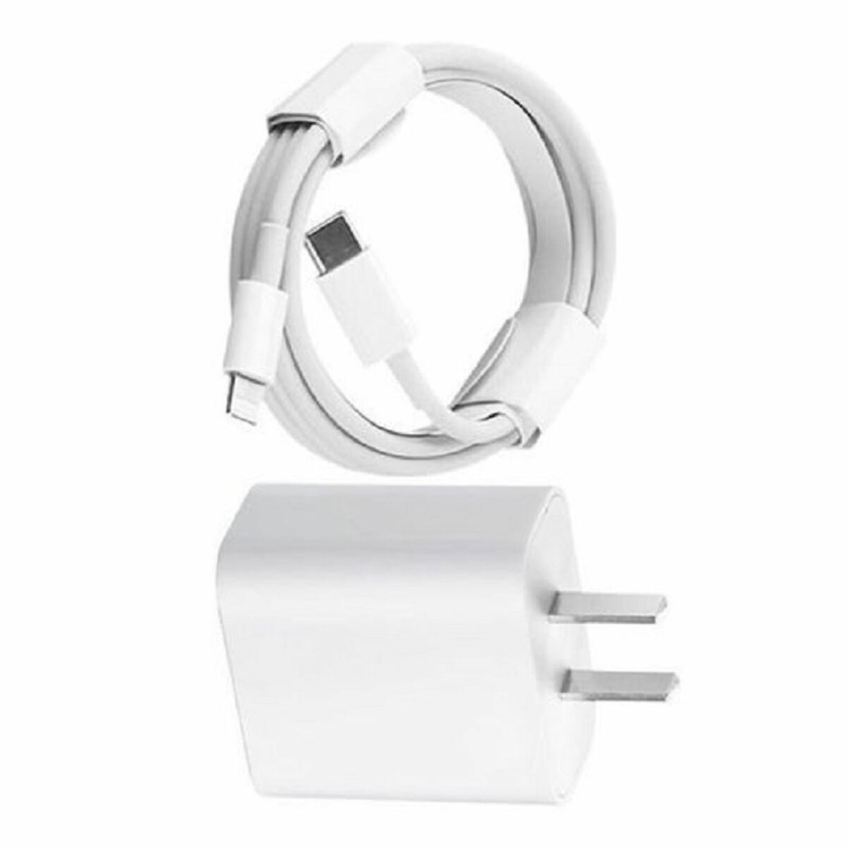 Two pin charger head-20W & type-C to Lightning Cord-white