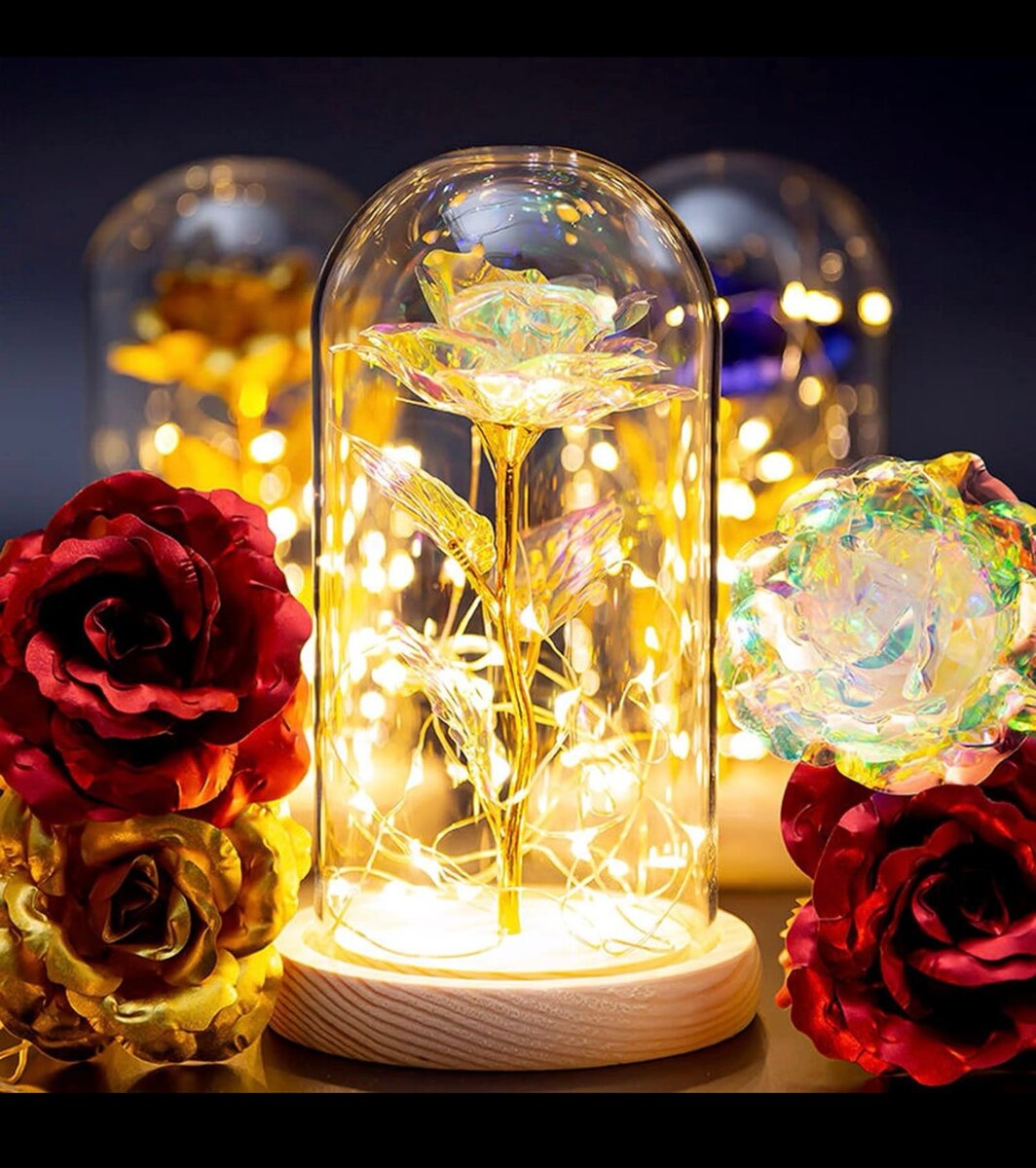 Rose Fleur Artificielle avec Lumières LED