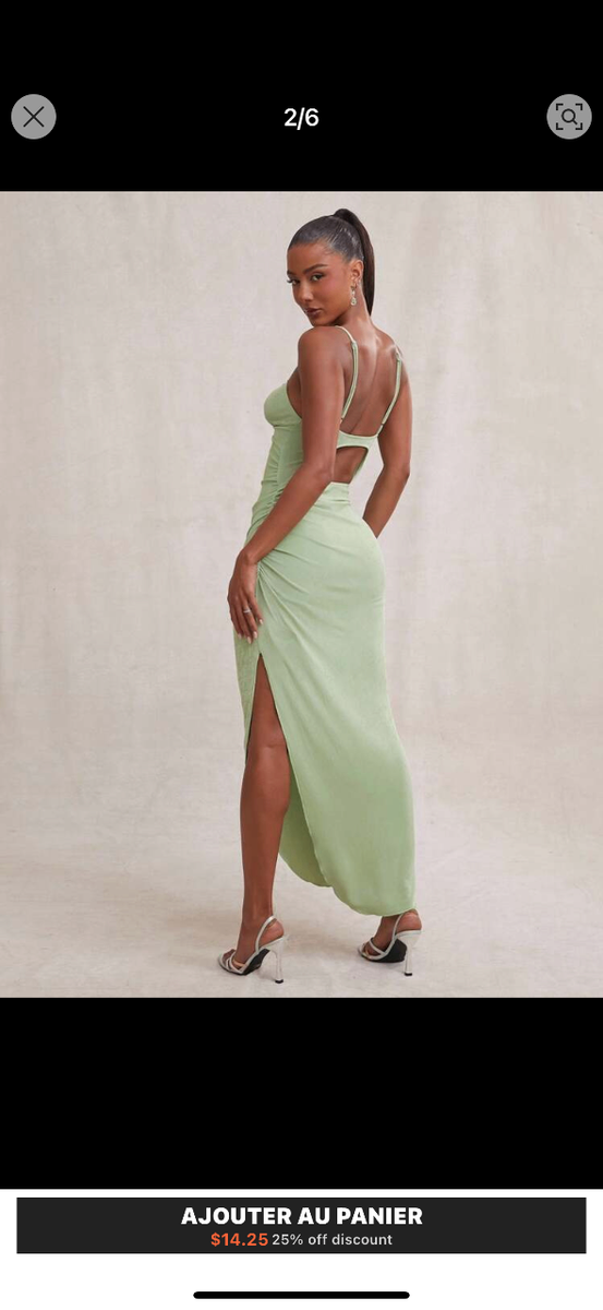 Robe longue élégante verte