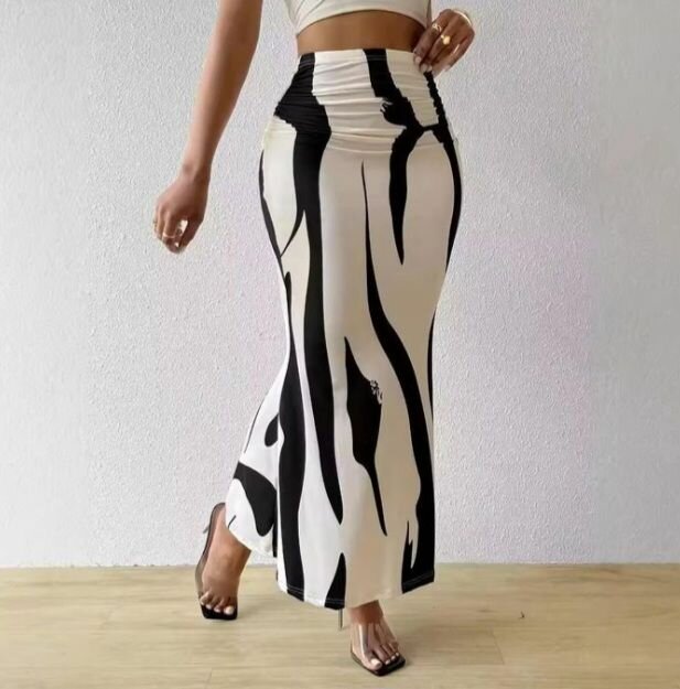 Jupe longue imprimée zèbre