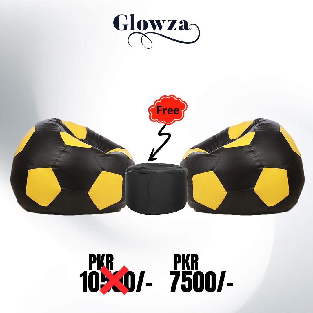 Football Bean Bags (2 Football bean bag with free stool)