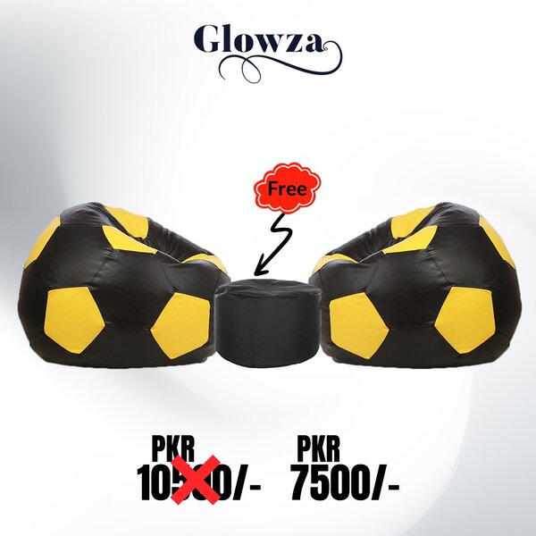 Football Bean Bags (2 Football bean bag with free stool)