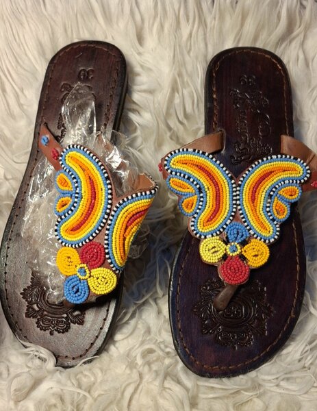 Sandales Bohèmes Perles Colorées