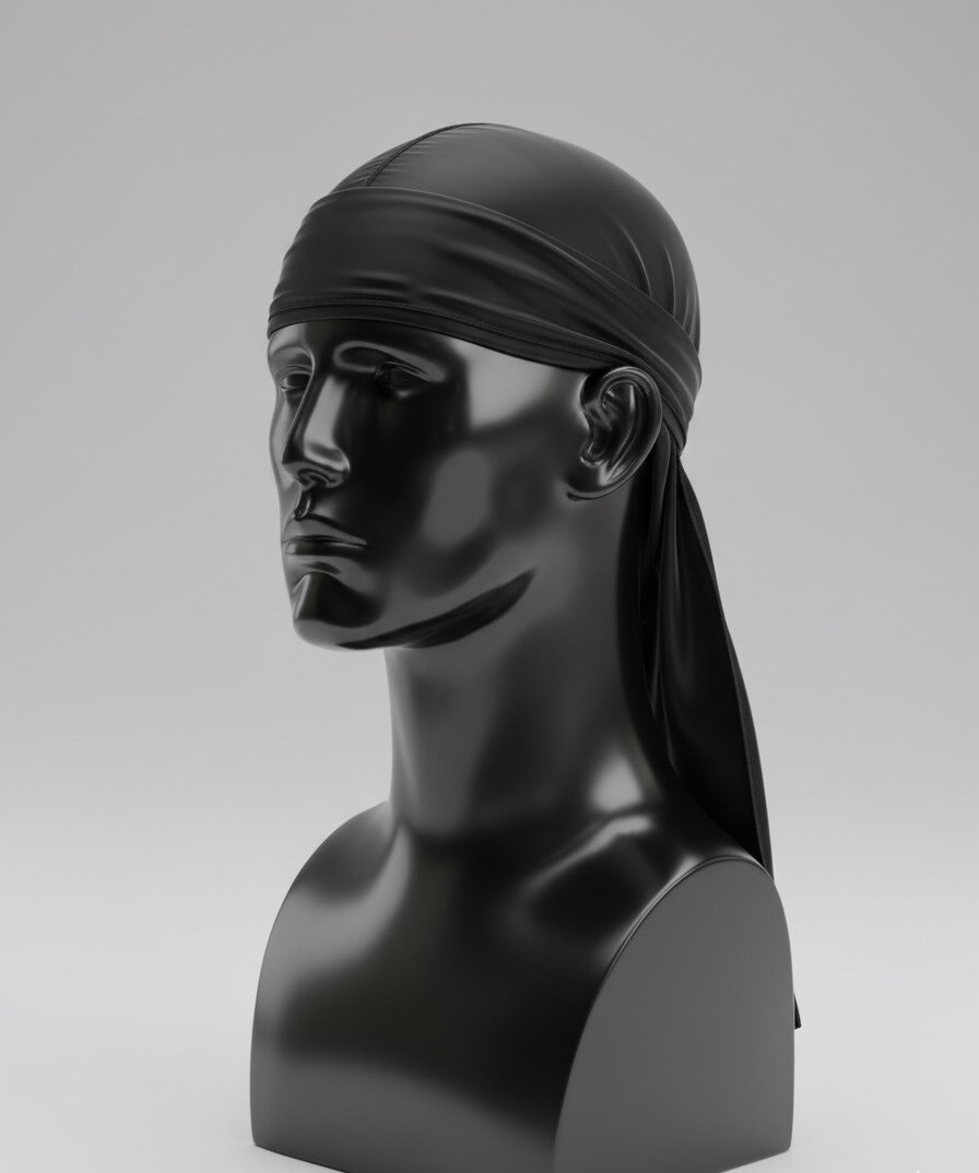 Durag en satin noir