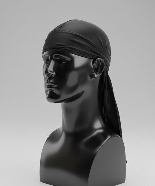 Durag en satin noir