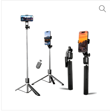 BD-17 1700mm Long Wireless Selfie Stick & Tripod Stand with Bluetooth Remote – Foldable, Extendable Monopod for Smartphones