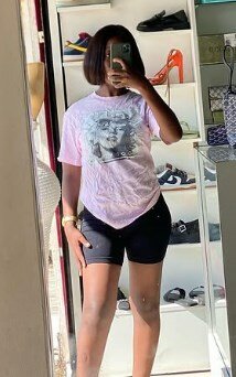 Light pink T-shirt with Marilyn Monroe print