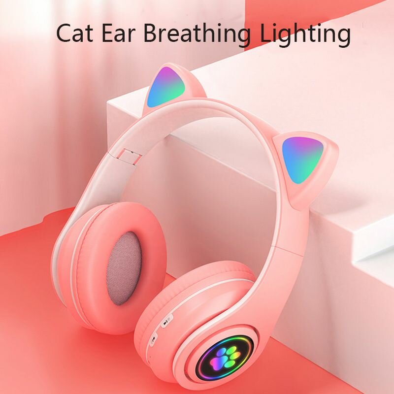 Casque bluetooth enfant Fille garçon  B39m - Oreilles Chat