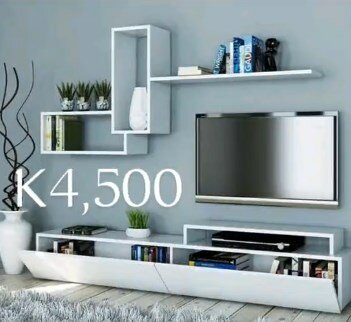 Set of long chest of drawers + shelves, white