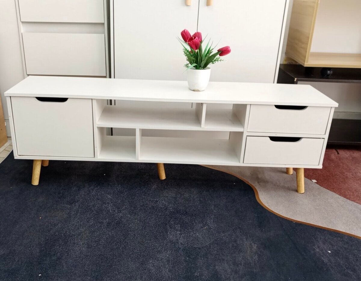 Meuble TV scandinave blanc