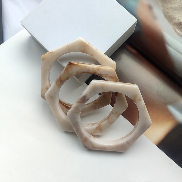 Hexagon-Shaped Acrylic Bangles