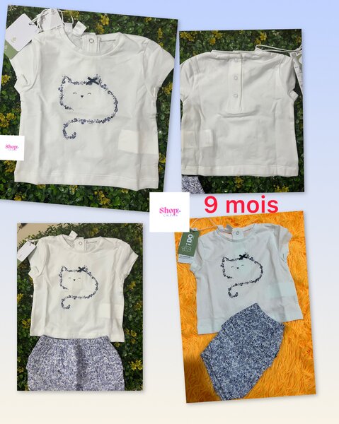 Ensemble Bébé Chat Fleur