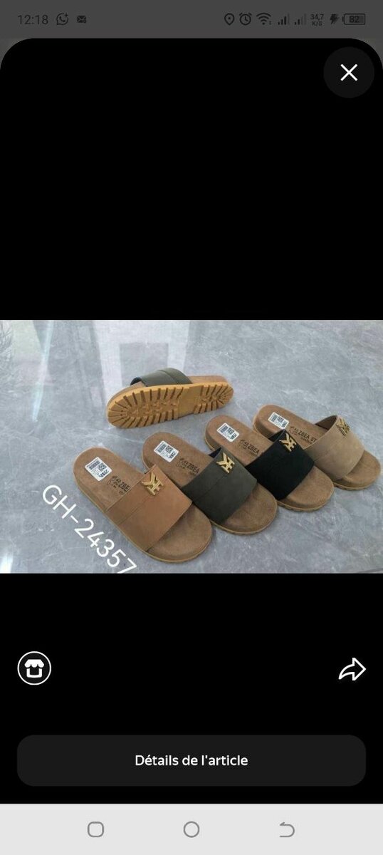 Claquettes confortable