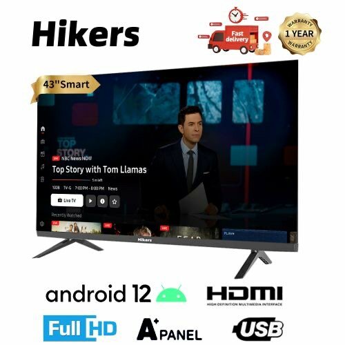 Hikers 43'' - Frameless Android Smart FHD LED TV - HDMI - Bl