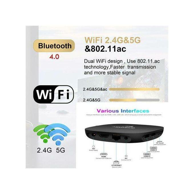 Boîtier TV Android WiFi 4K