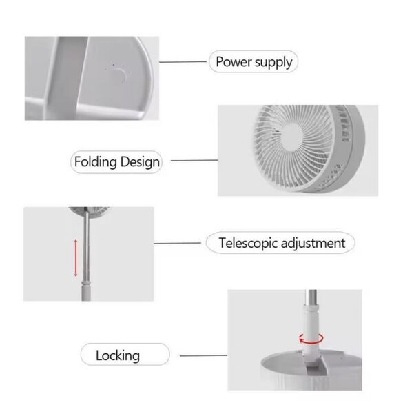 Ventilateur pliable télescopique