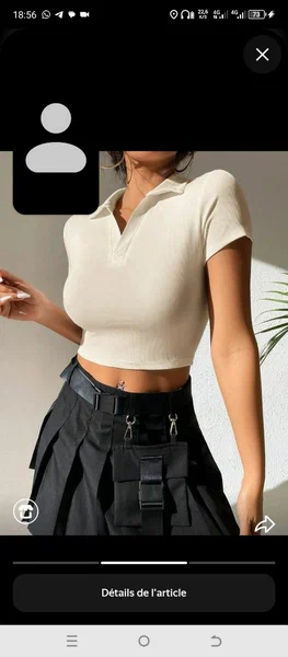 Crop Top Polo Femme