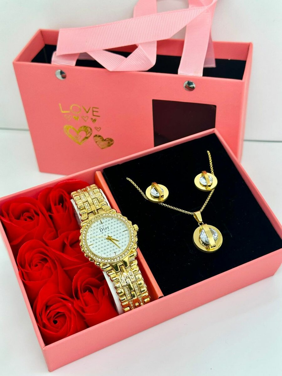 Élégant coffret montre et bijoux