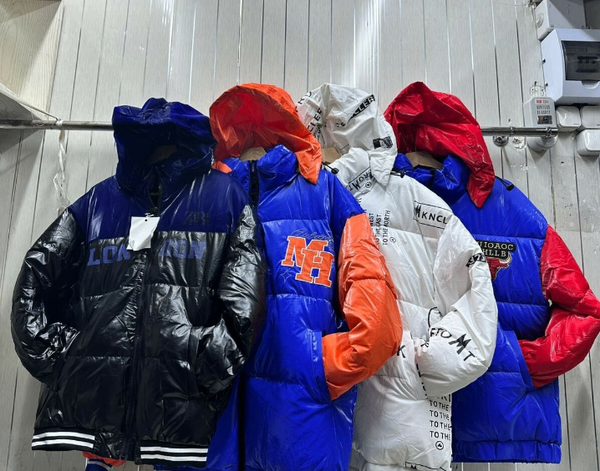 Doudoune Multicolore à Capuche