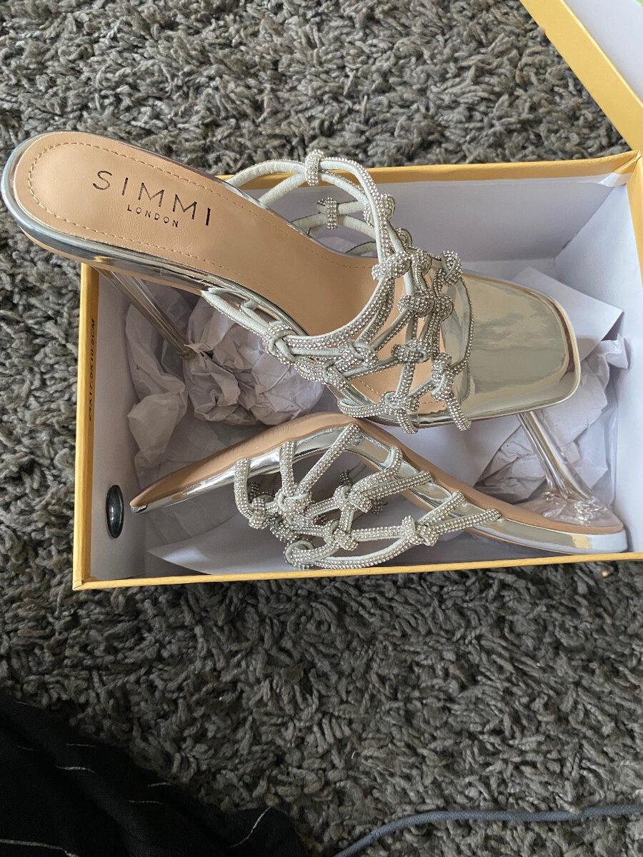 Silver Diamente Heels