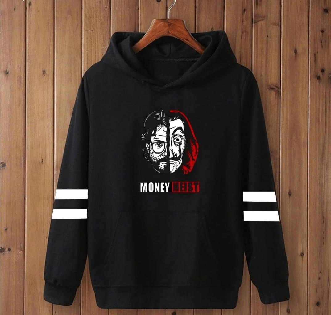 1 PCs Men's Cotton Flees money Heist Printed Hoodie