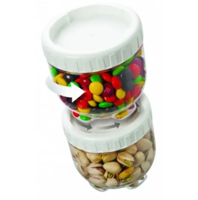 Pack of 4/8/12 Multipurpose Interlock Food Spices Sauce Storage Jars 300ml Refrigerator Container 3x3 inches