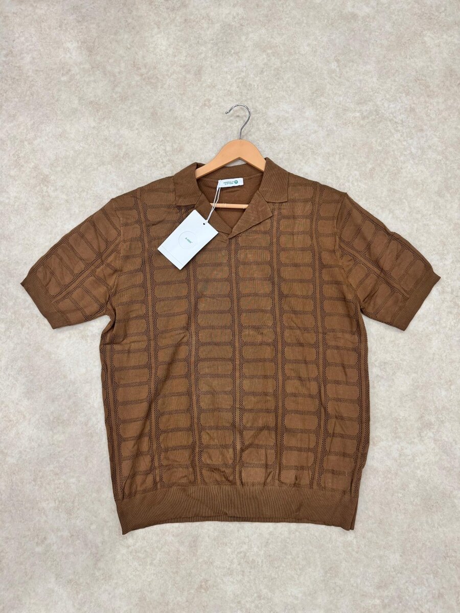 Polo en maille marron elegant