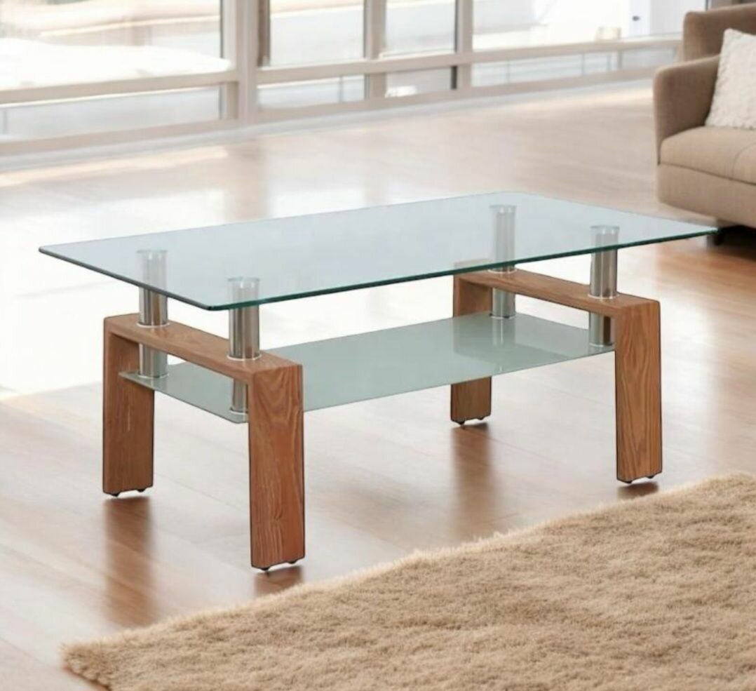 Table vitrée Centrale Basse transparent