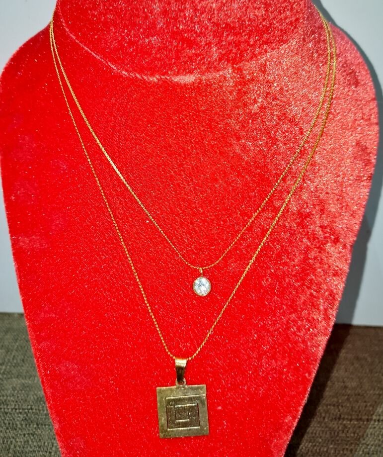 Collier pendentif double or