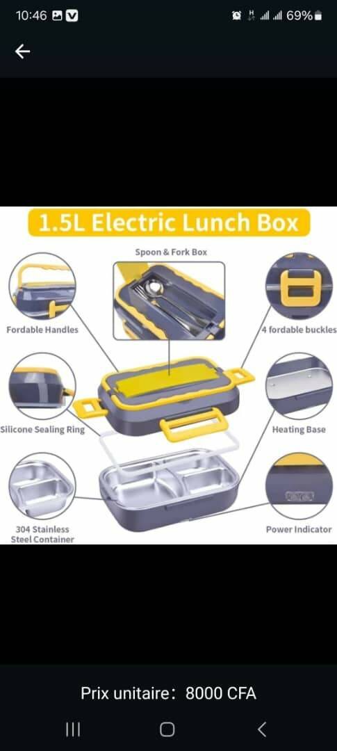 Boîte à réchauffe électrique portable en acier inoxydable