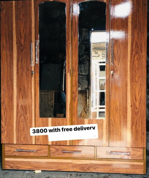 Beautiful brown wardrobe with mirror