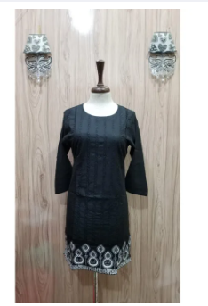 Summer linen Black kurta Embroided Girls&women